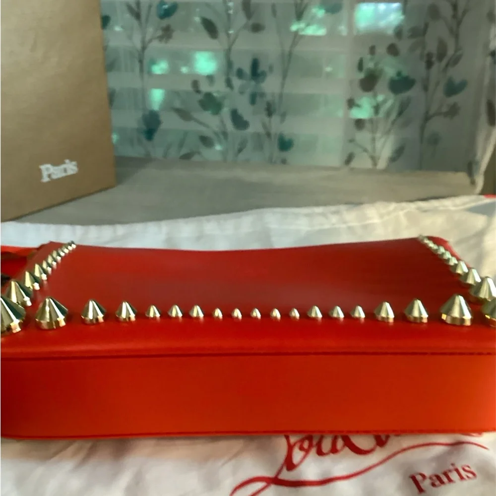 Red Christian Loubationl Studded Women's Bag